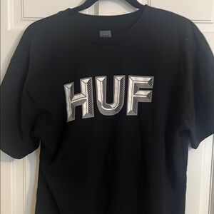 HUF Black Tee with Bold Logo size L